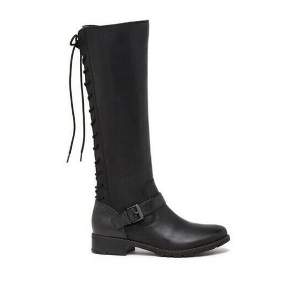 Sofft Shoes - Sofft Kristie Black Leather Lace Up Knee High Boot